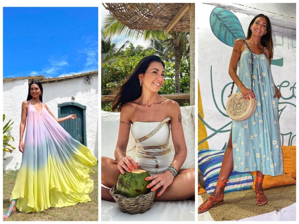 Renata Figueiredo faz sucesso com seus looks balneário em Trancoso